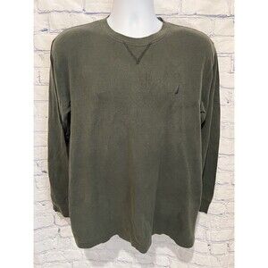 Nautica Men's Navtech Crewneck Cotton Sweater, Pine Forest Green, Medium